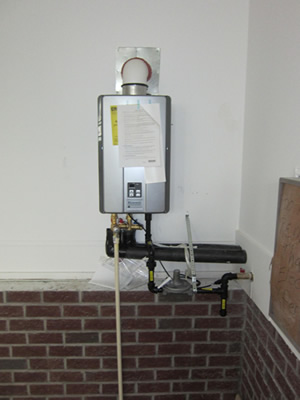 Tankless water heater installation